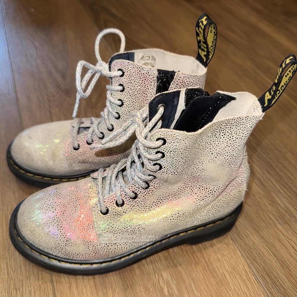 Dr. Martens 1460 Pascal J Rainbow Sparkle in Iridescent Suede Size US 2, EU 33